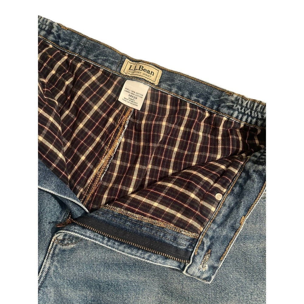 LL Bean Men's Flannel Lined Jeans Comfort Waist Fit (36x28‎ )